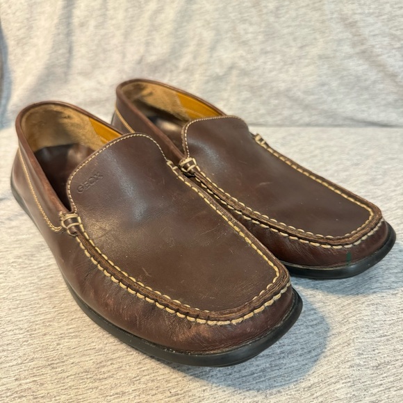 GEOX Men’s‎ Respira Driving loafers, Coffee Brown, Size 44 (10.5), EUC - Picture 1 of 7